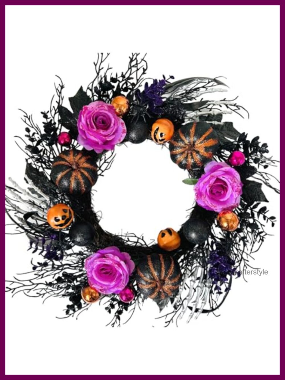 22 Inch Halloween Wreath Artificial Front Door Welcome Decor Indoor Outdoor